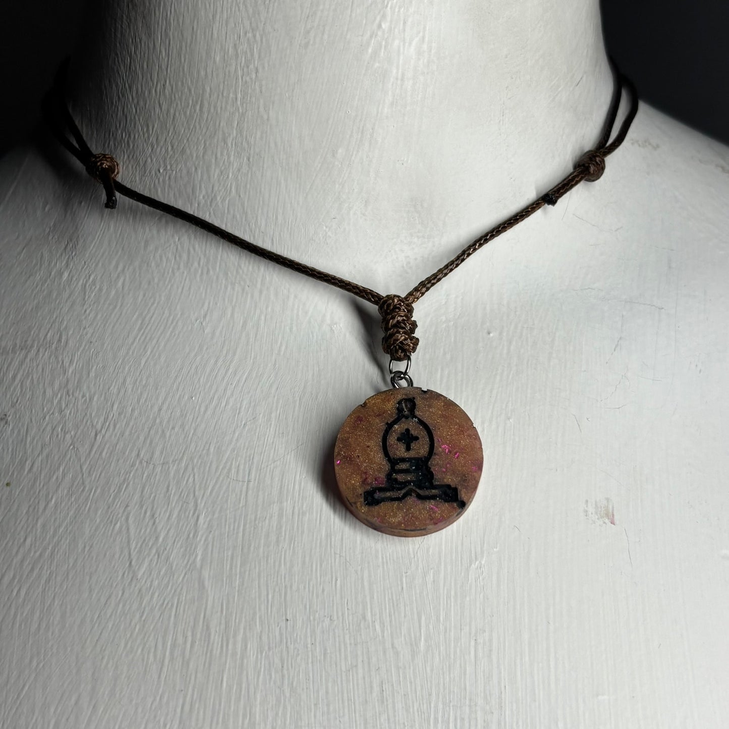 Classic Bishop - Handmade Resin Chess Necklace