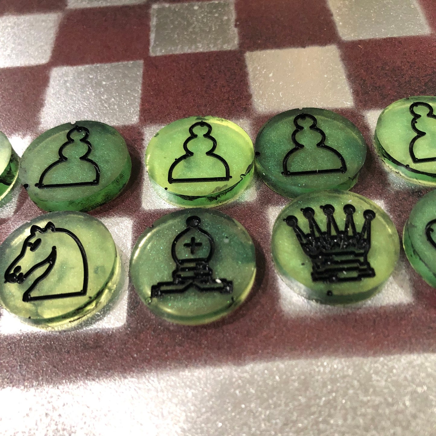 Space Red - Painted Chess Set