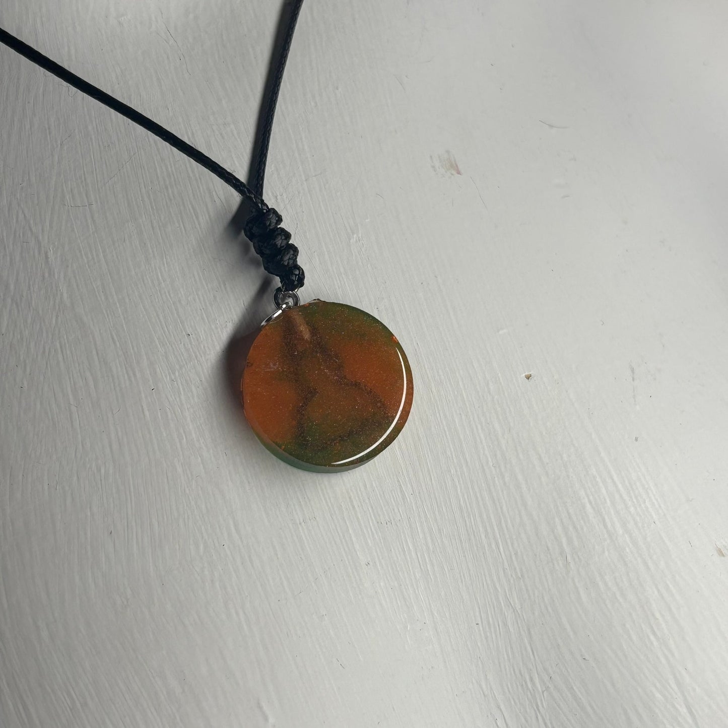 Orange Rook - Handmade Resin Chess Necklace