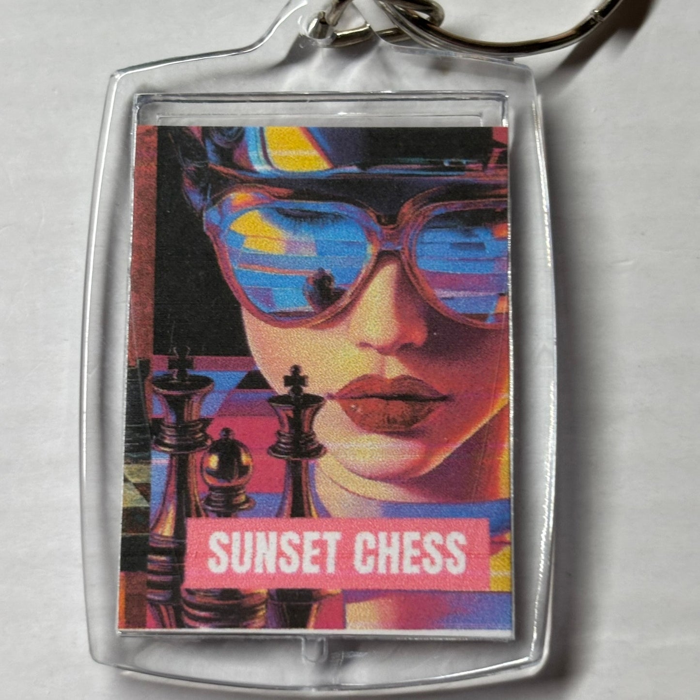 Reflection - Chess  Photo Keychain
