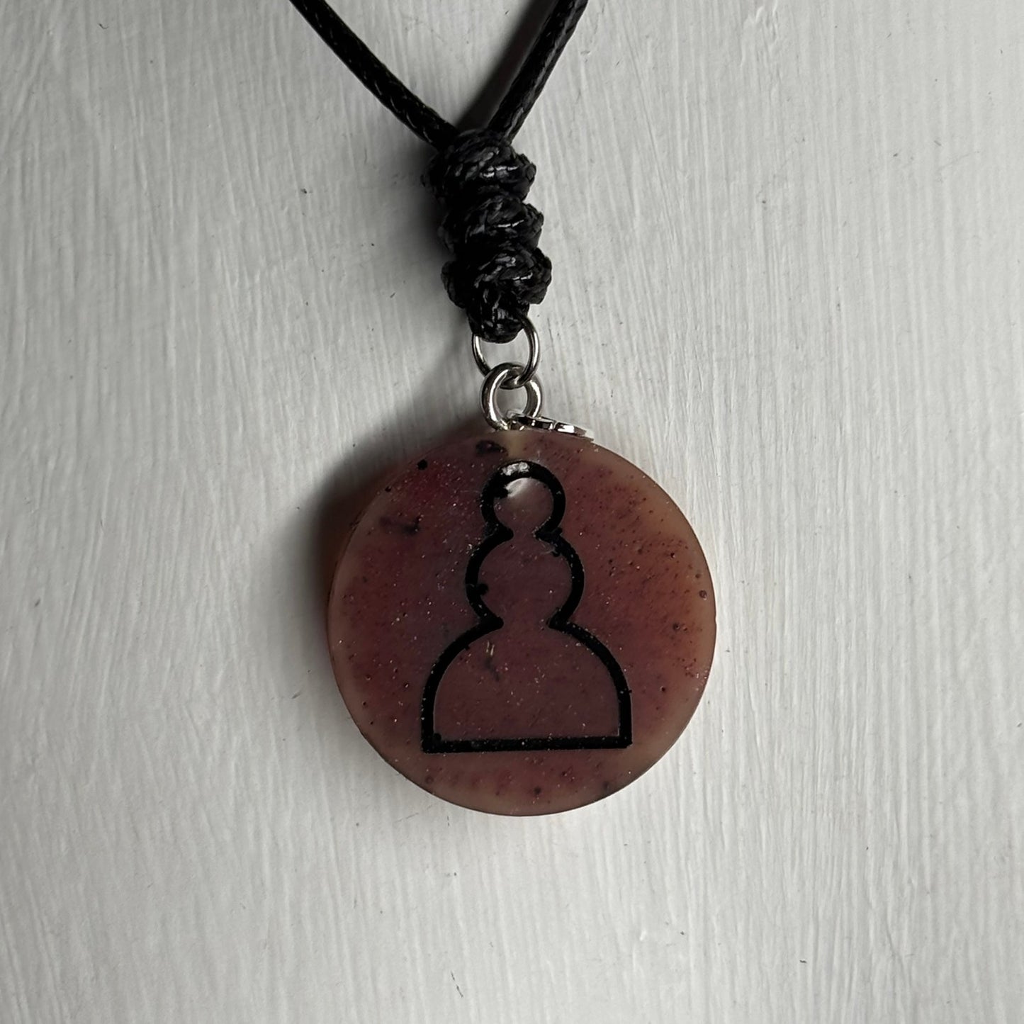 Brown Pawn - Handmade Resin Chess Necklace