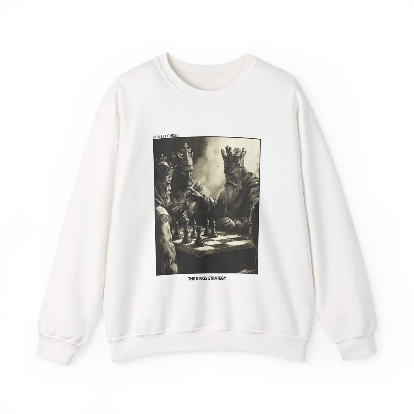 The Kings Strategy - White Chess Crewneck Sweater