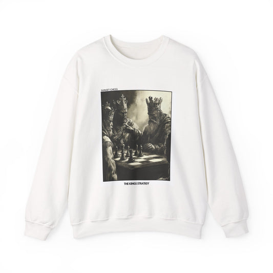 The Kings Strategy - White Chess Crewneck Sweater