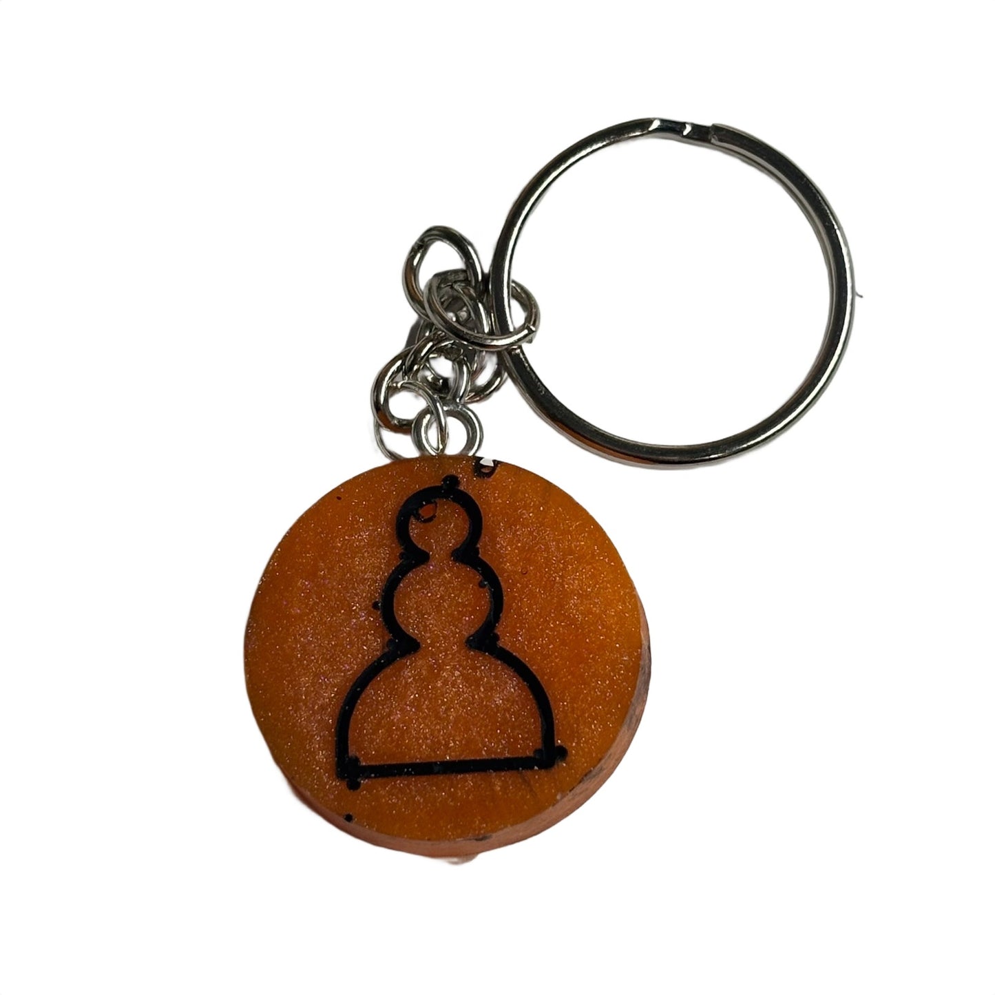 Solid Orange Pawn - Handmade Resin Keychain