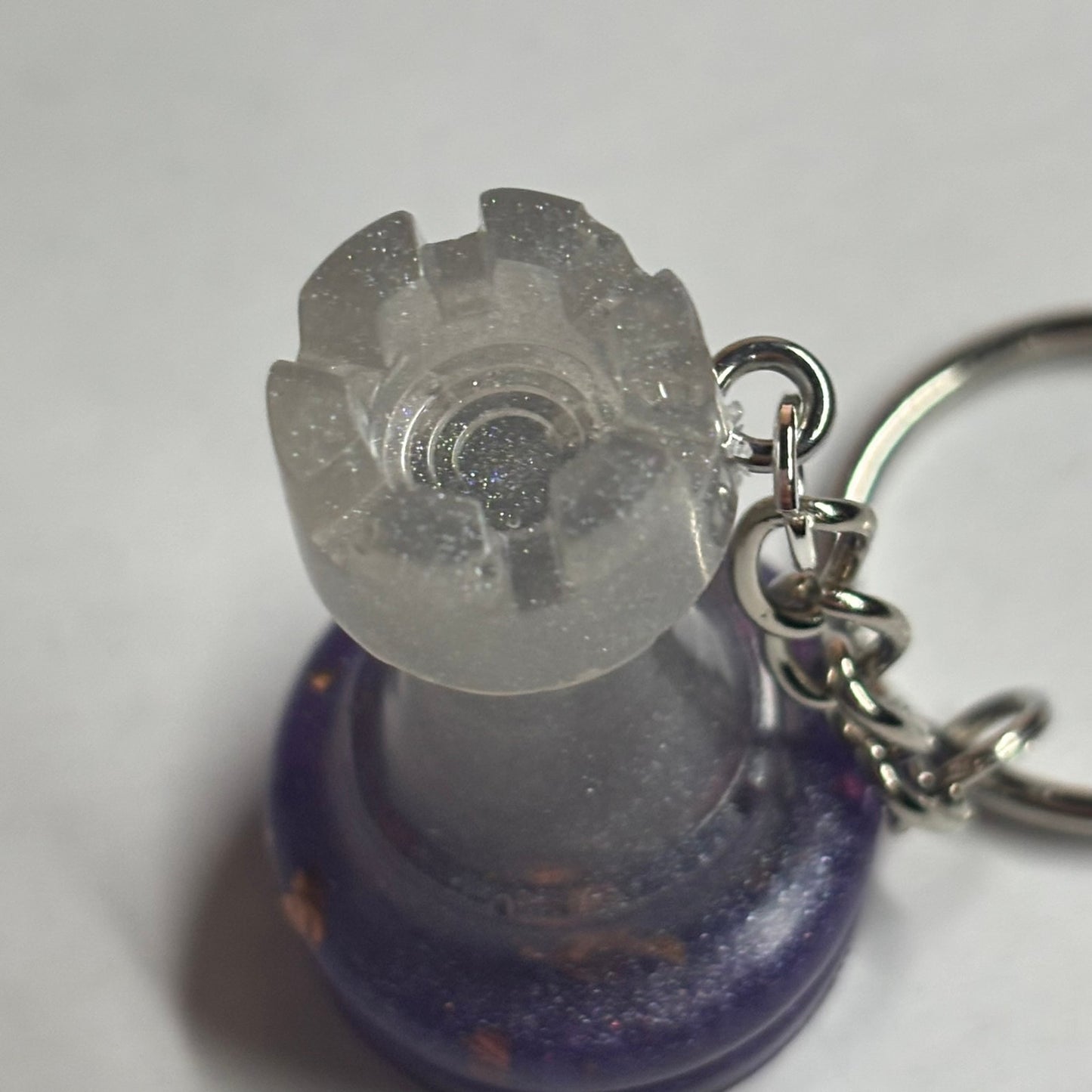 Crystal Purple Rook - Handmade Resin Keychain