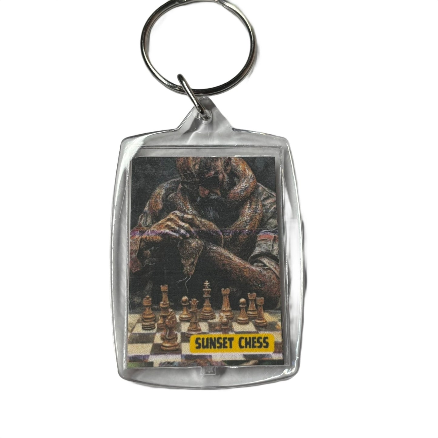 Man & His Snake - Chess  Photo Keychain
