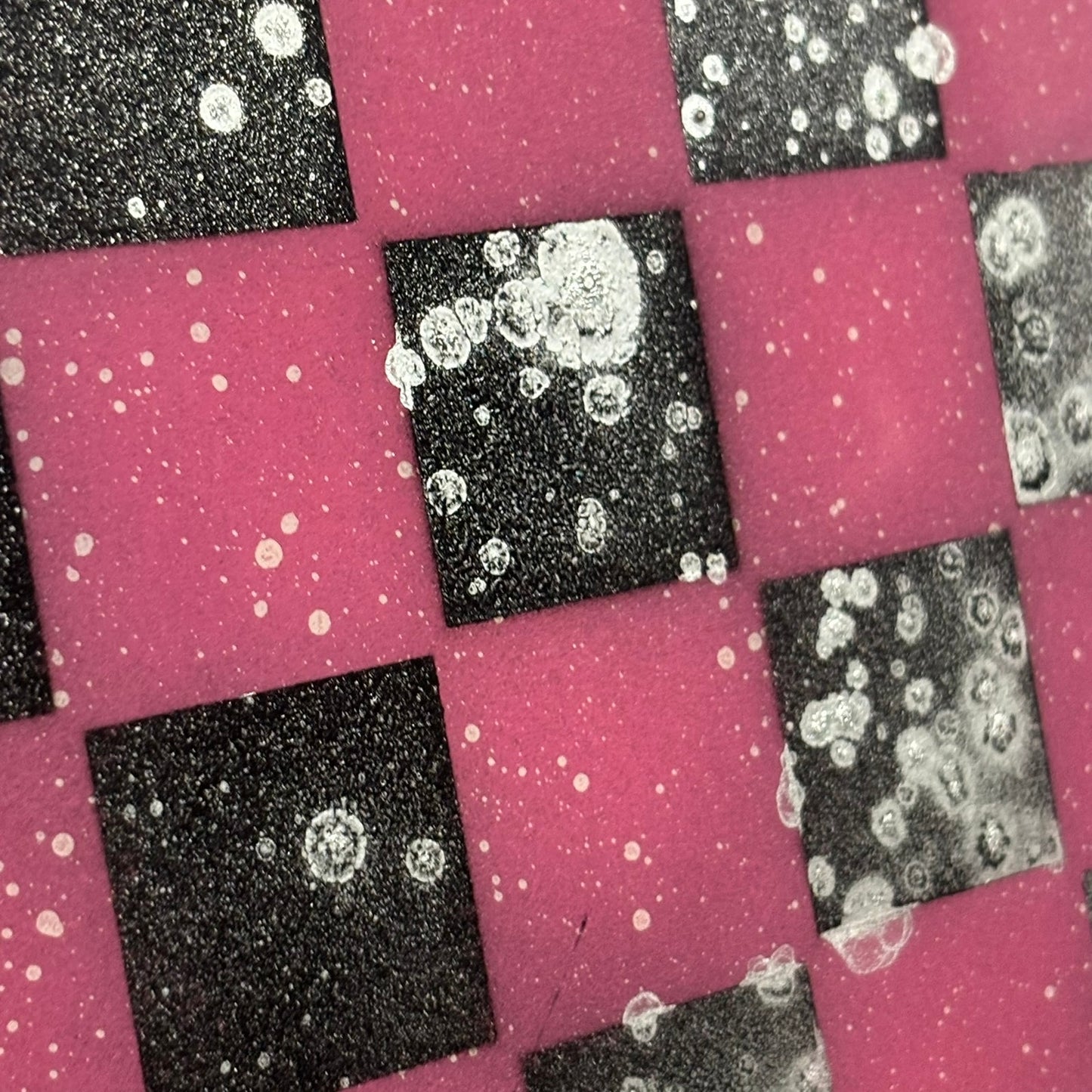 Pink Chrome Black - Resin Coated Chess Board