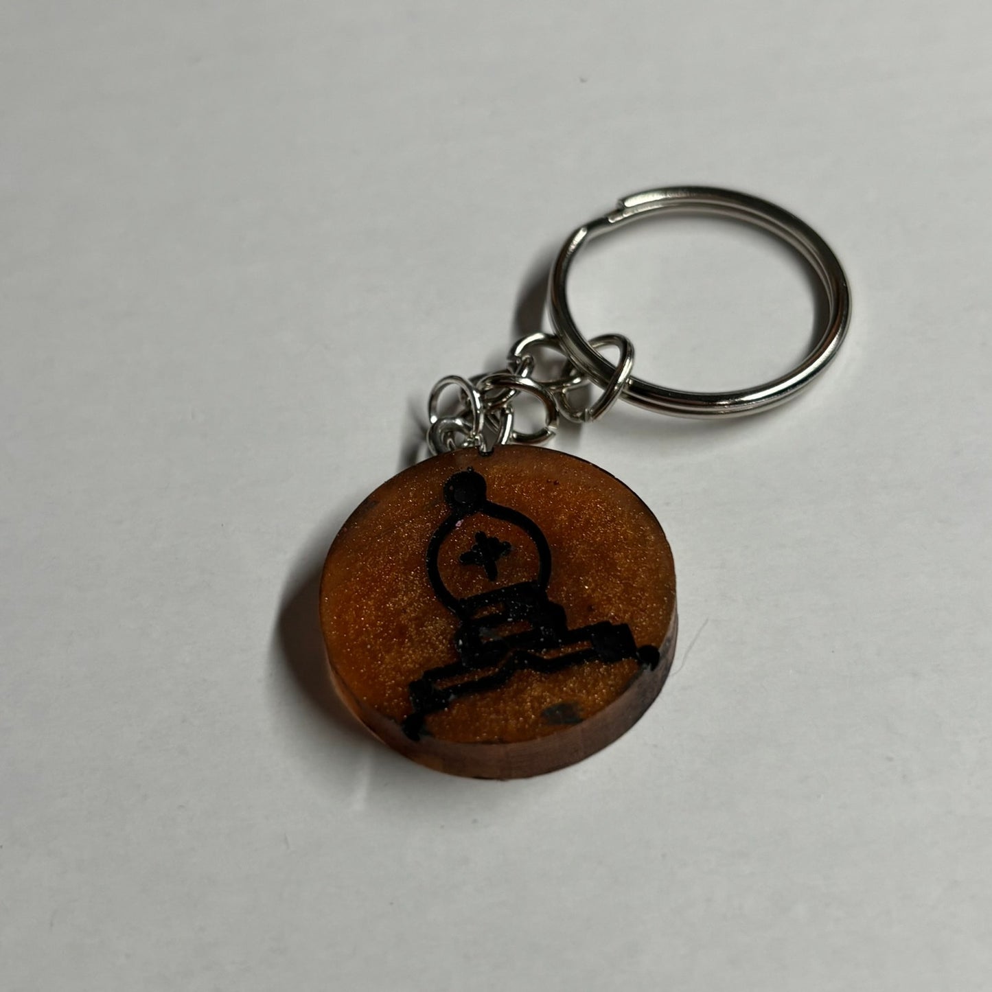 Amber Orange Bishop - Handmade Resin Keychain