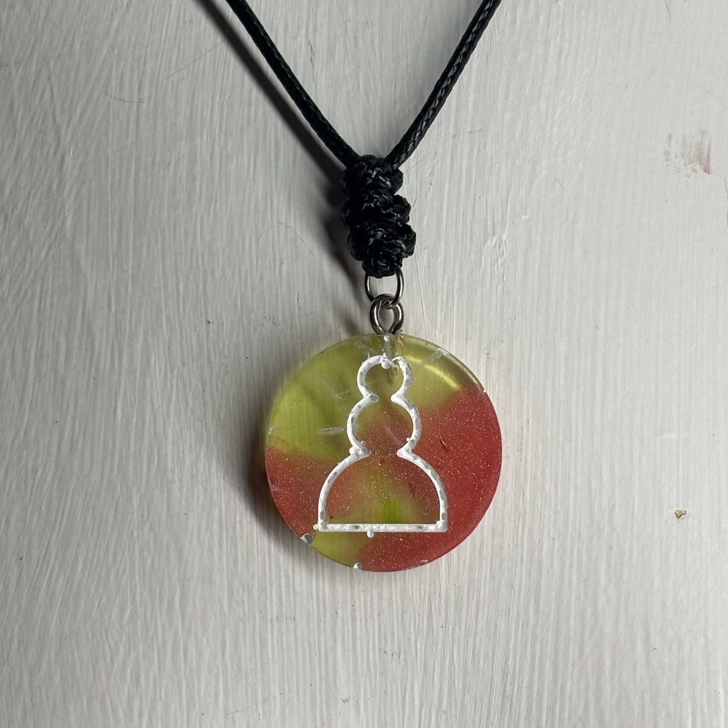 Color Mix Pawn - Handmade Resin Chess Necklace