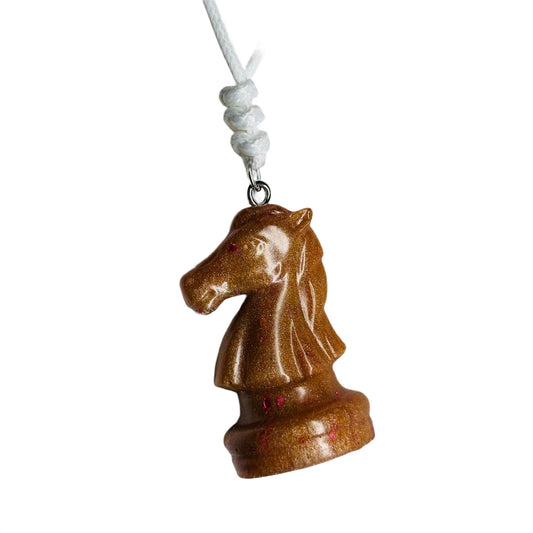 Prestigious Knight - Handmade Resin Chess Necklace