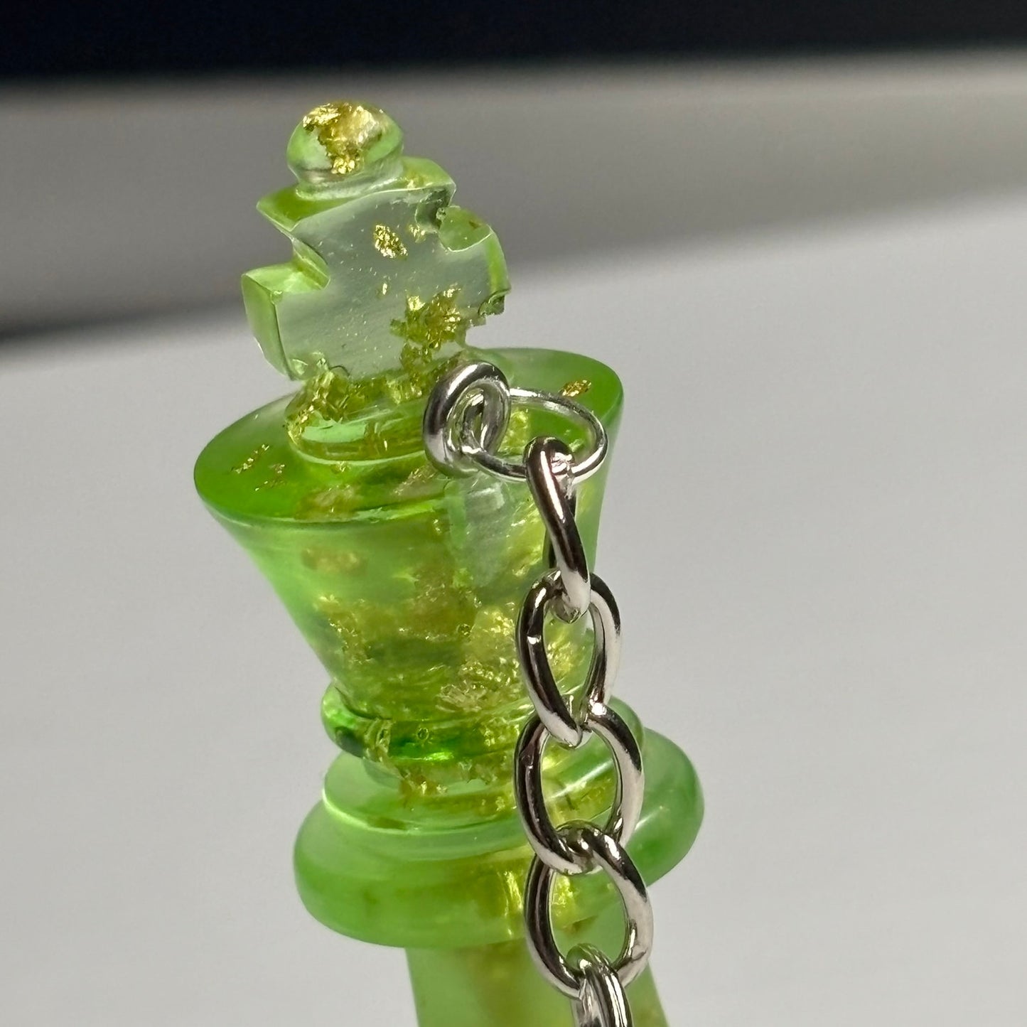 Cosmic Green King - Handmade Resin Keychain