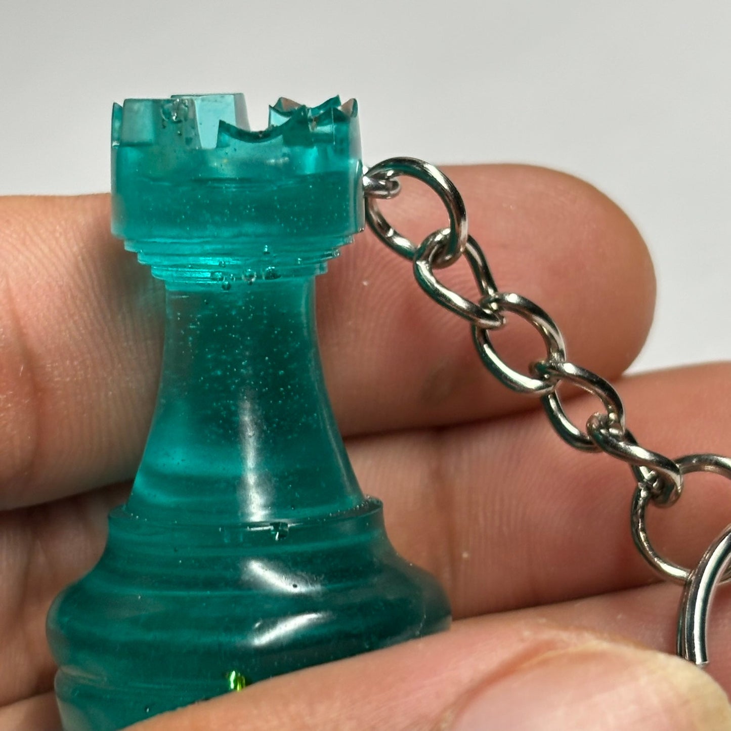 Ocean Blue Rook - Handmade Resin Keychain