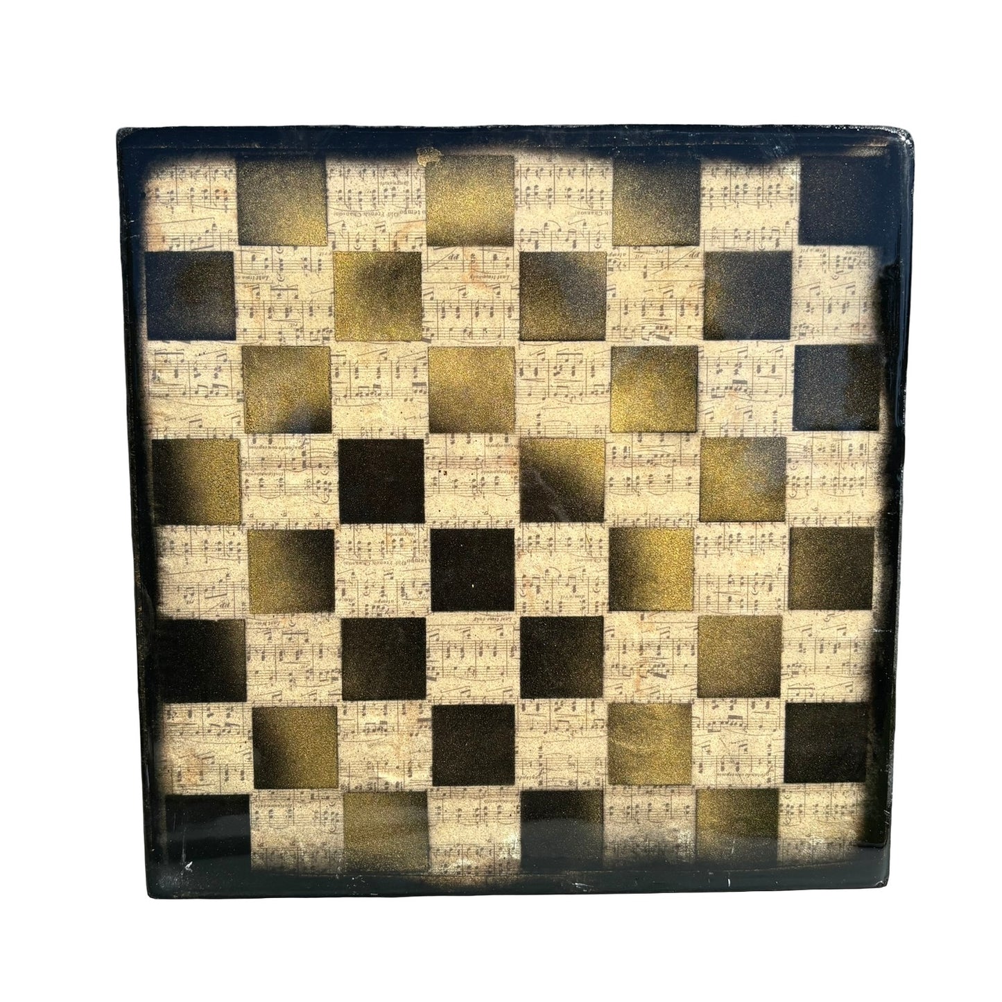 Vintage Brown Music - Resin Coated Chess Board