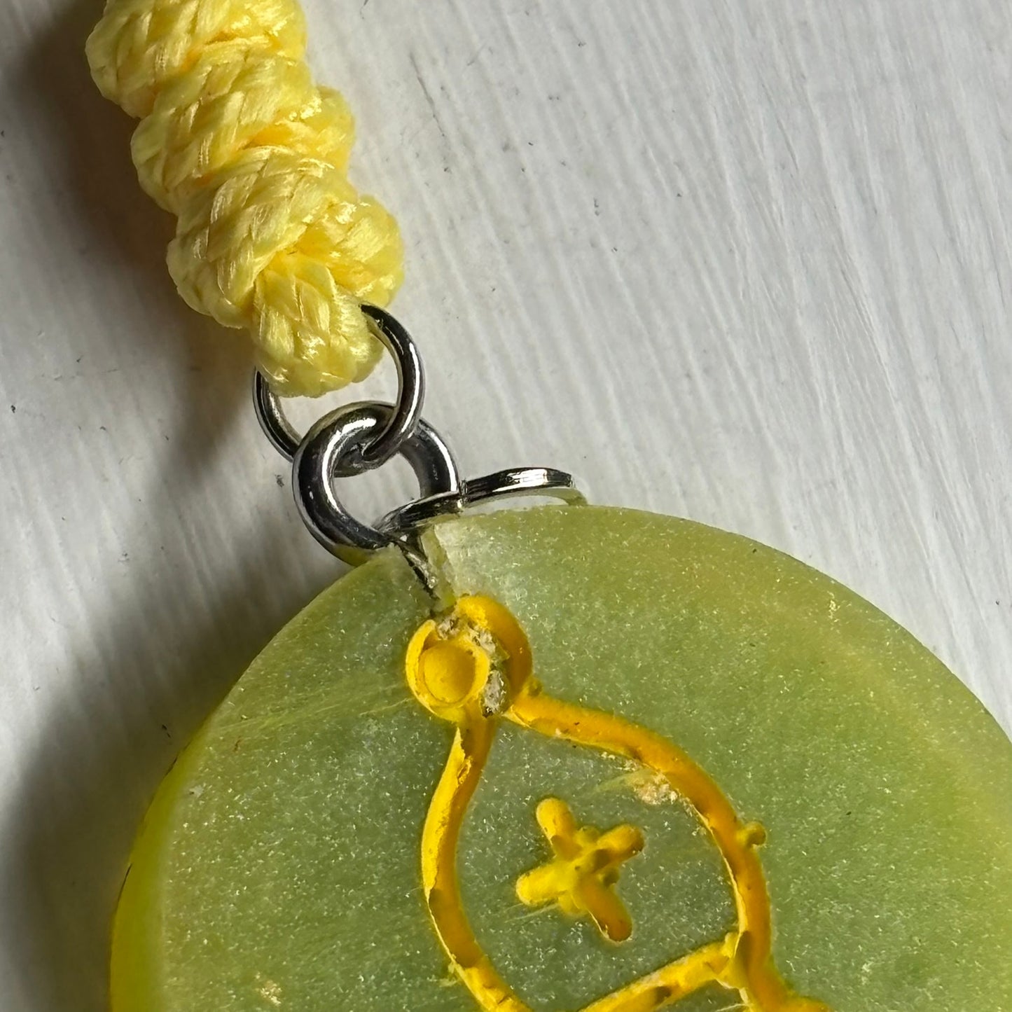 Banana Green Bishop - Handmade Resin Chess Necklace