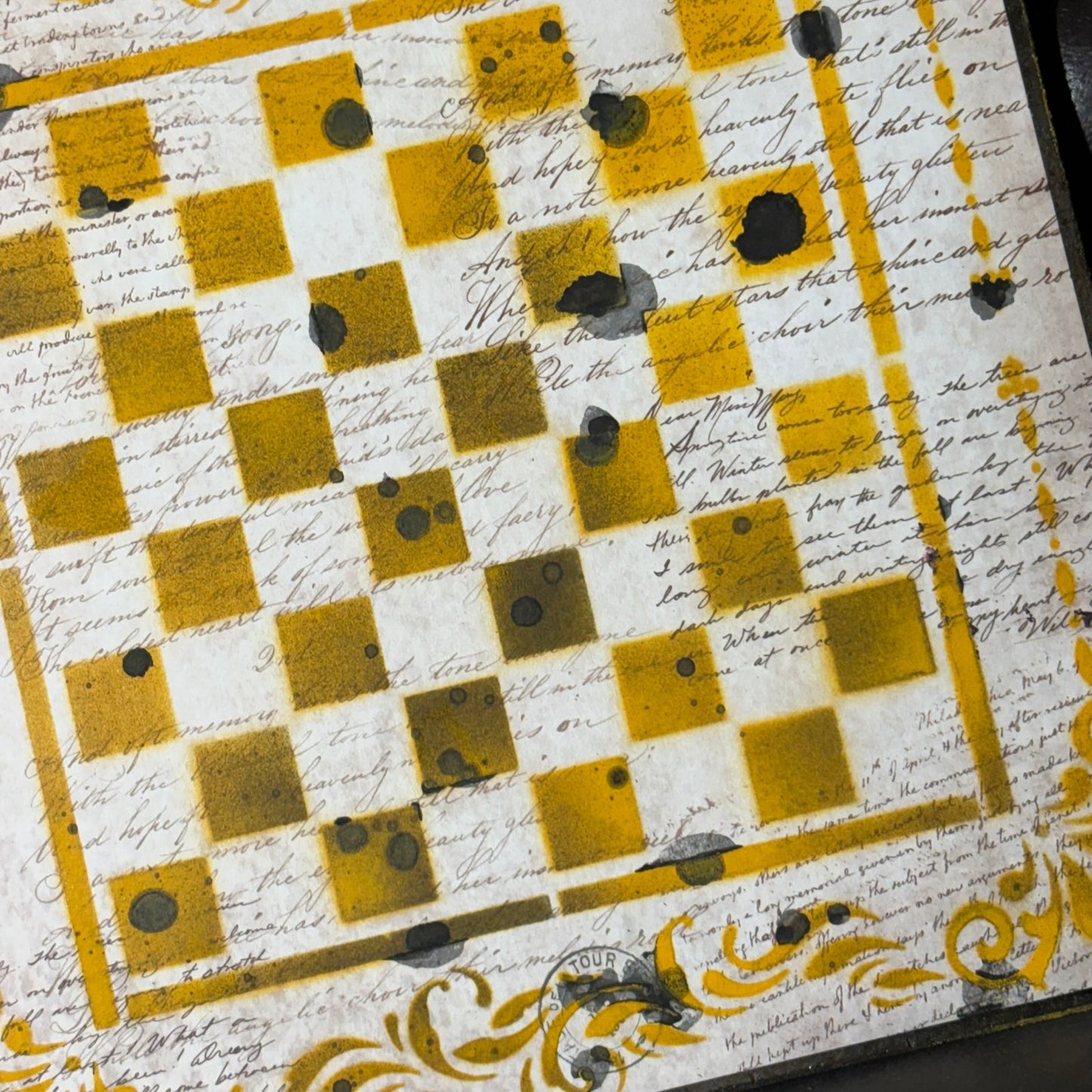 Yellow Writings - Scrapbook Chess Board
