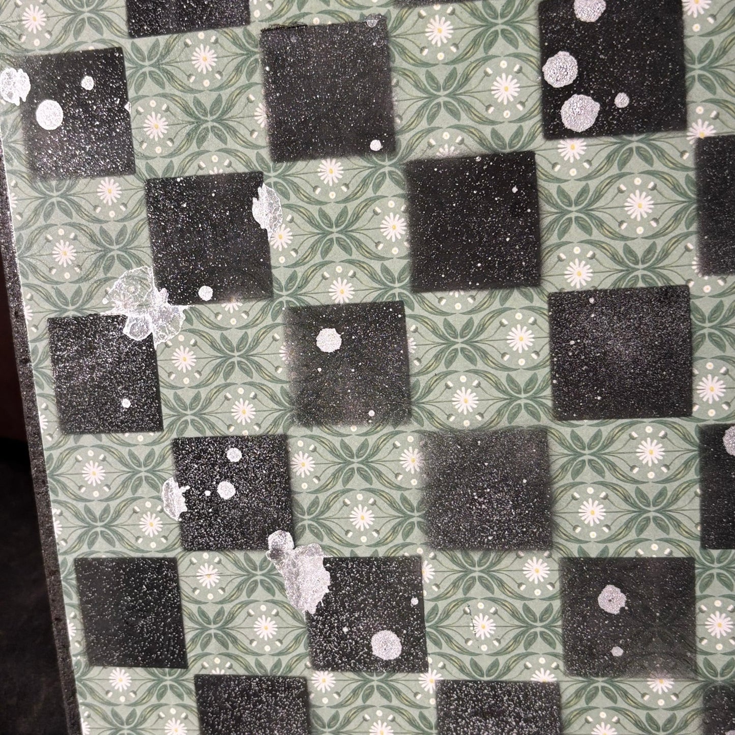 Green & Black - Scrapbook Chess Board