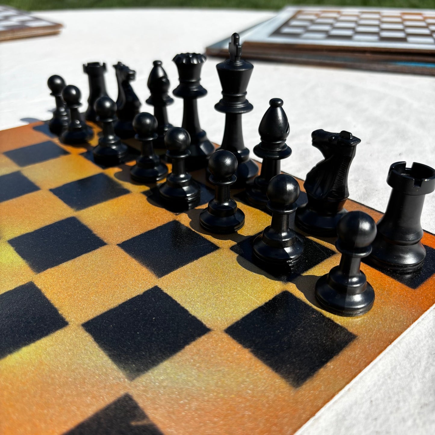 Vibrant Orange - Painted Chess Set