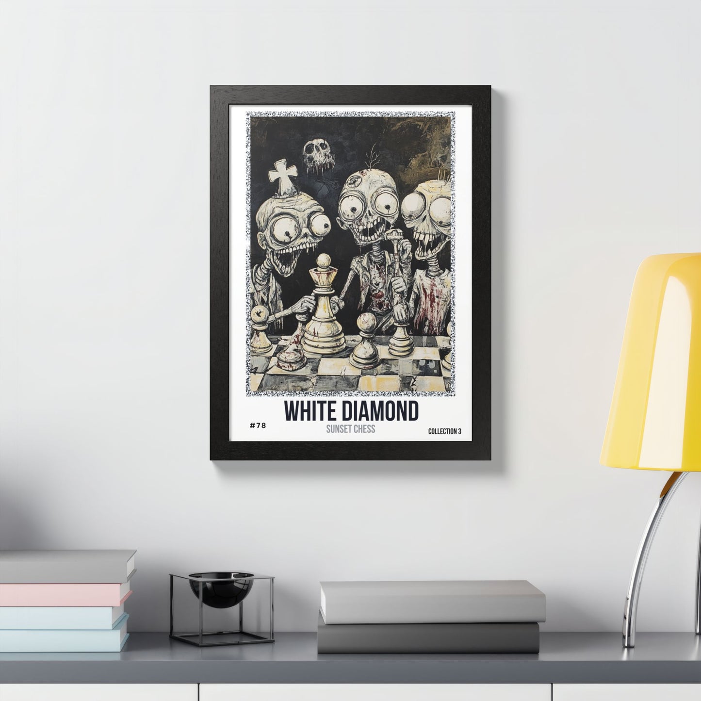 White Diamond - Collection 3 Card #78 - Sunset Card Poster Framed 12"x16"