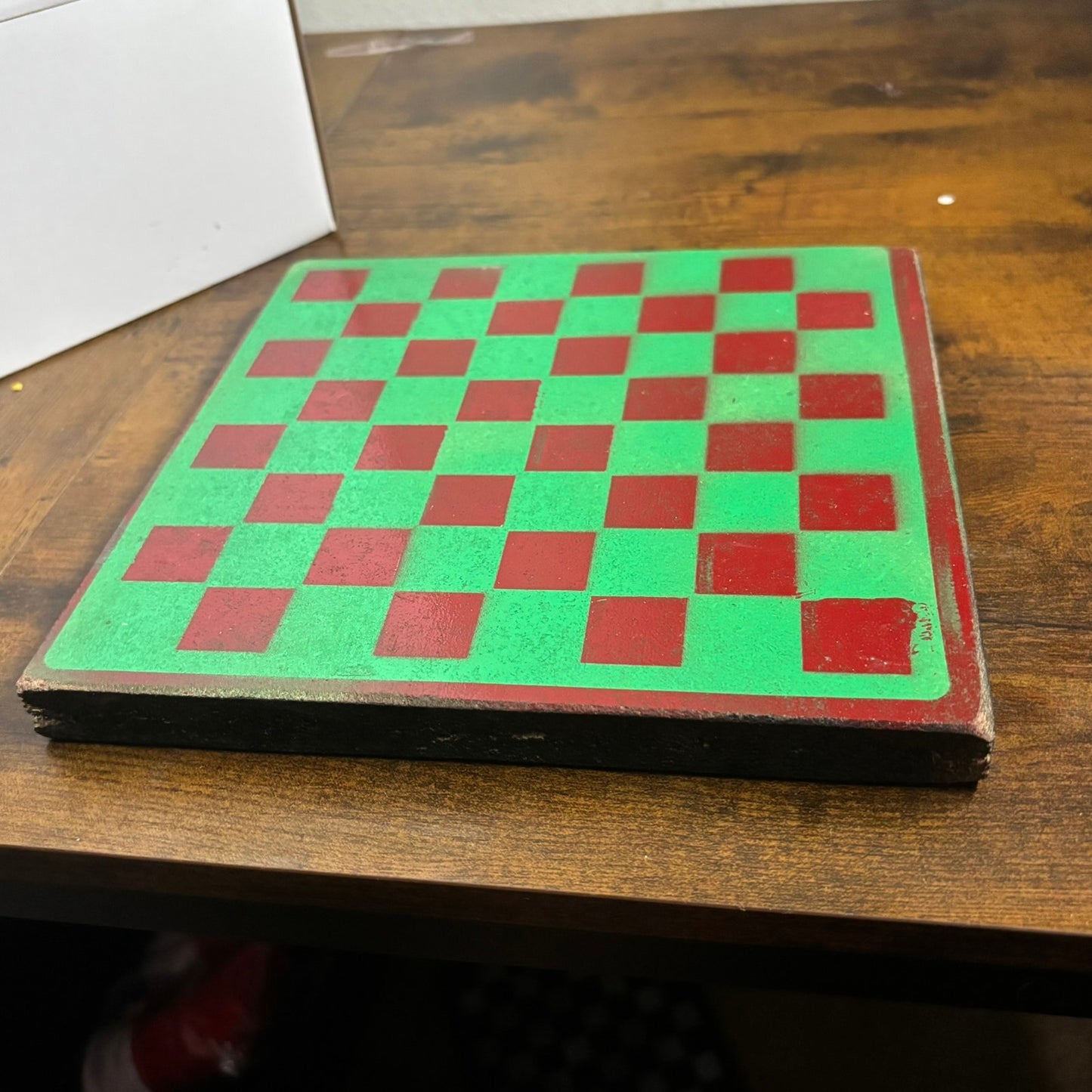Green Red - Painted Double Sided Chess Board