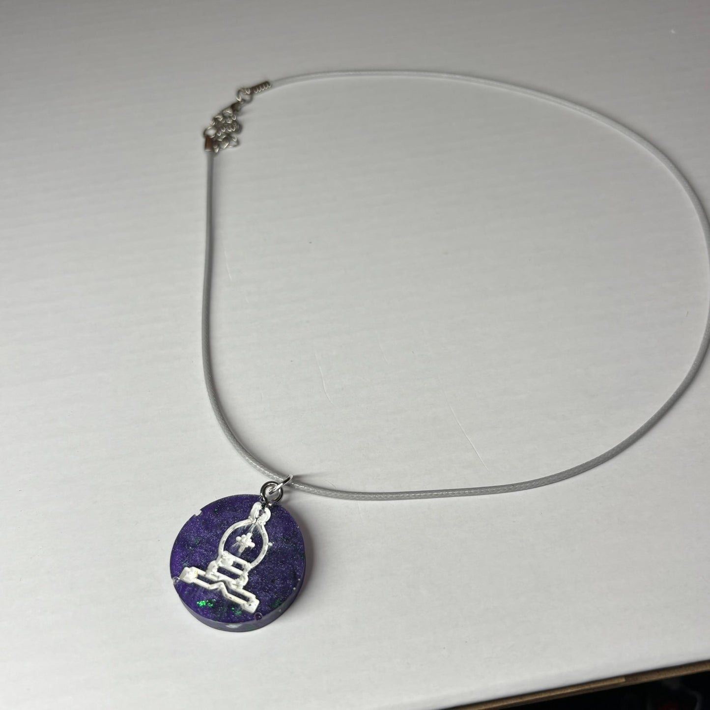 Dark Purple Bishop - Handmade Resin Chess Necklace