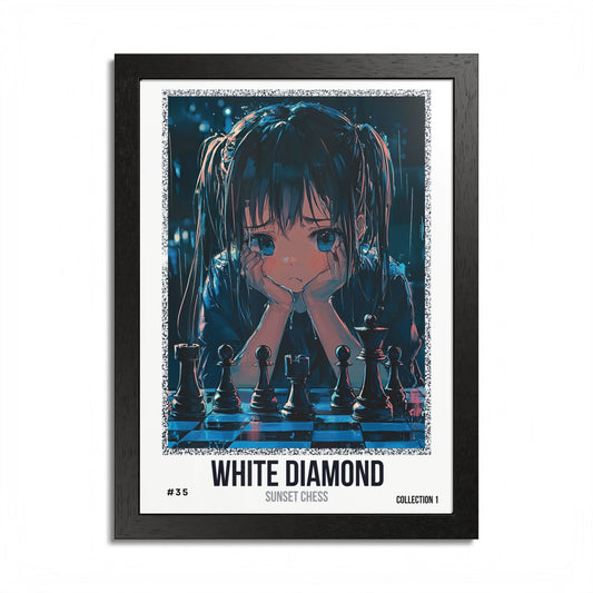 White Diamond - Collection 1 Card #35 - Sunset Card Poster Framed 12"x16"