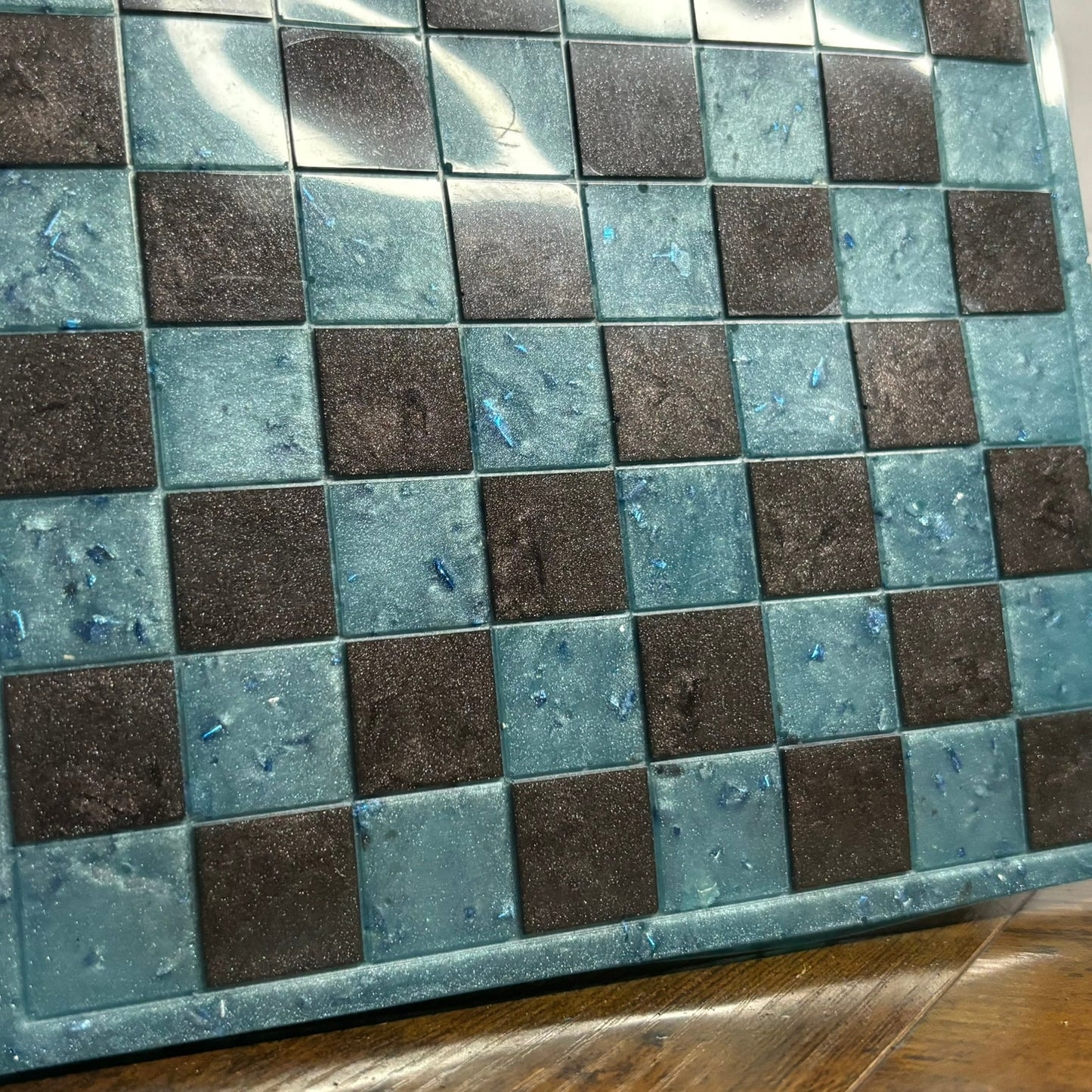 Crystal Blue - Resin Chess Board