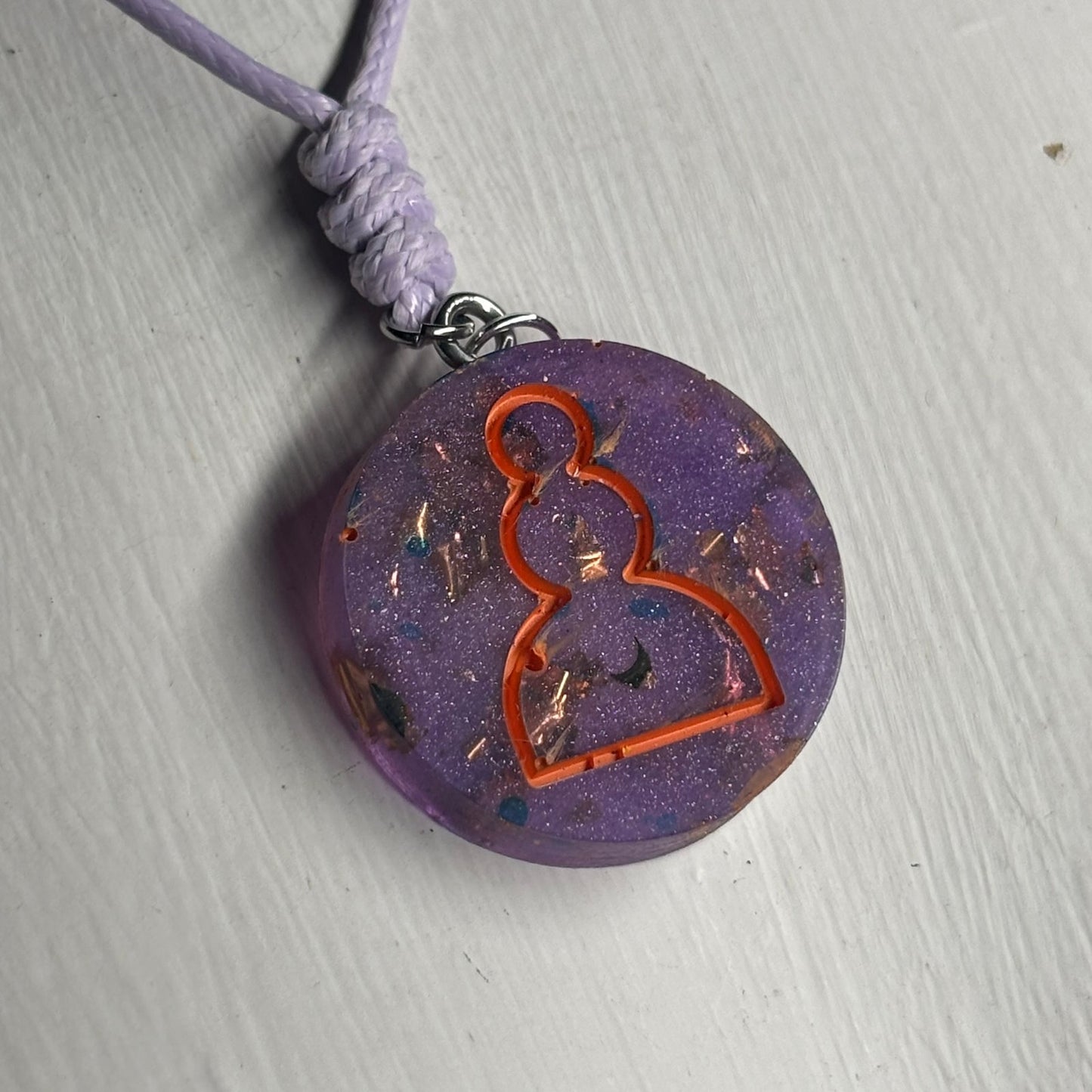Supreme Purple Pawn - Handmade Resin Chess Necklace