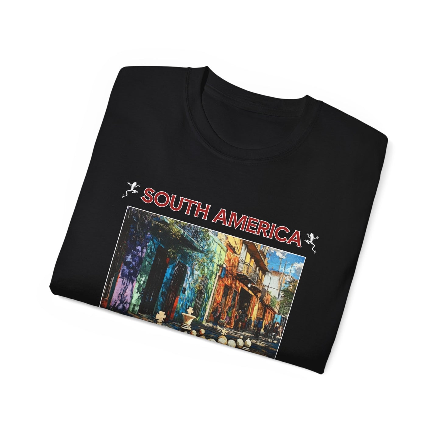 South American Streets - Black Chess T Shirt