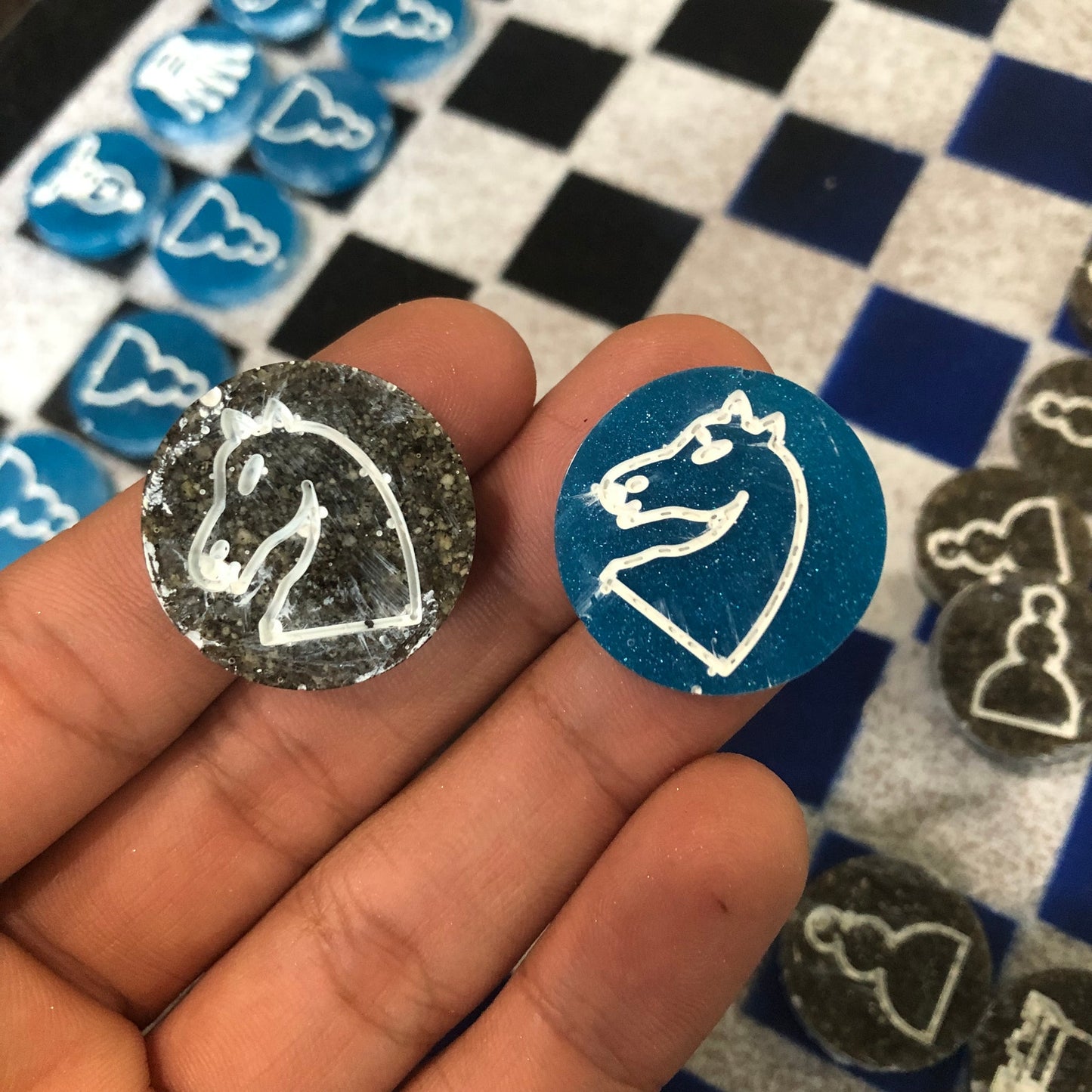 Speed Blue - Painted Chess Set