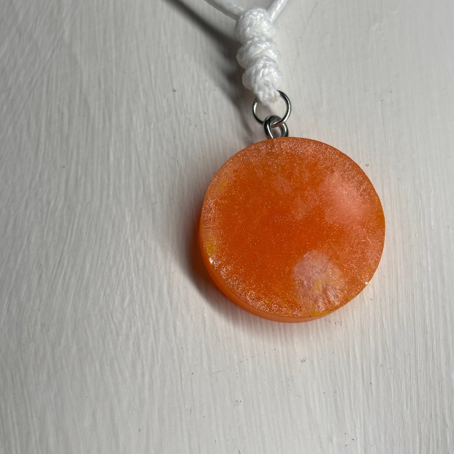 Orange Bishop - Handmade Resin Chess Necklace