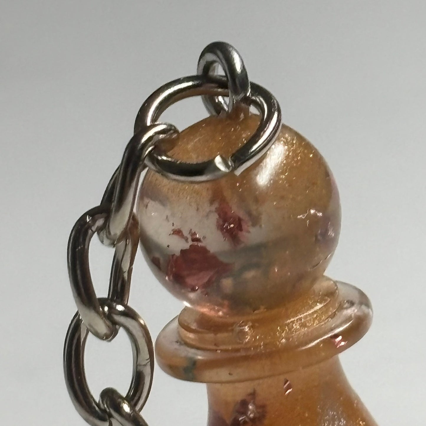 Orange Swirl Pawn - Handmade Resin Keychain