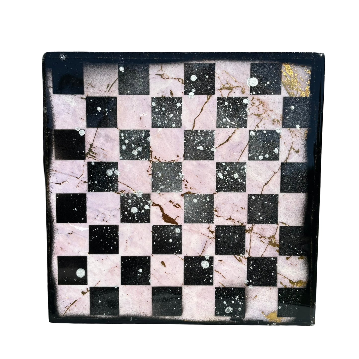 Soft Pink Marble - Resin Coated Chess Board