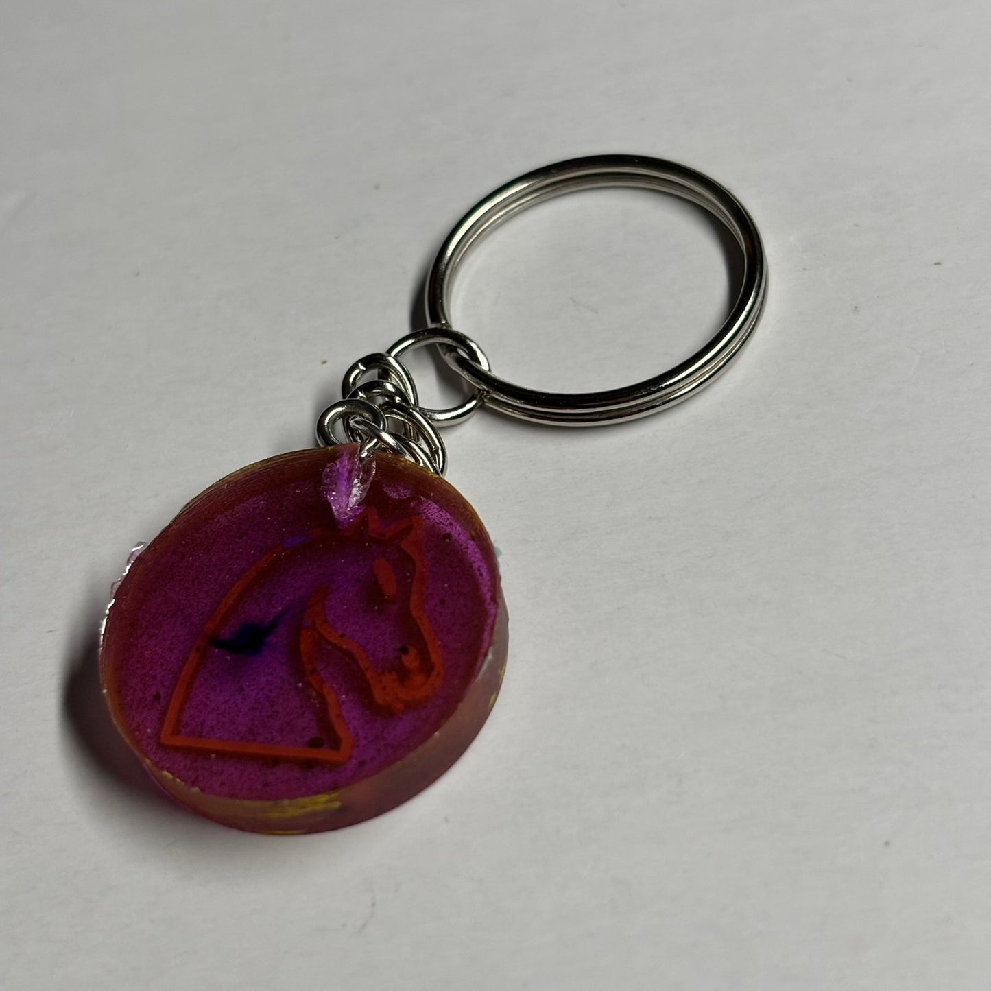 Purple Yellow Knight - Handmade Resin Keychain