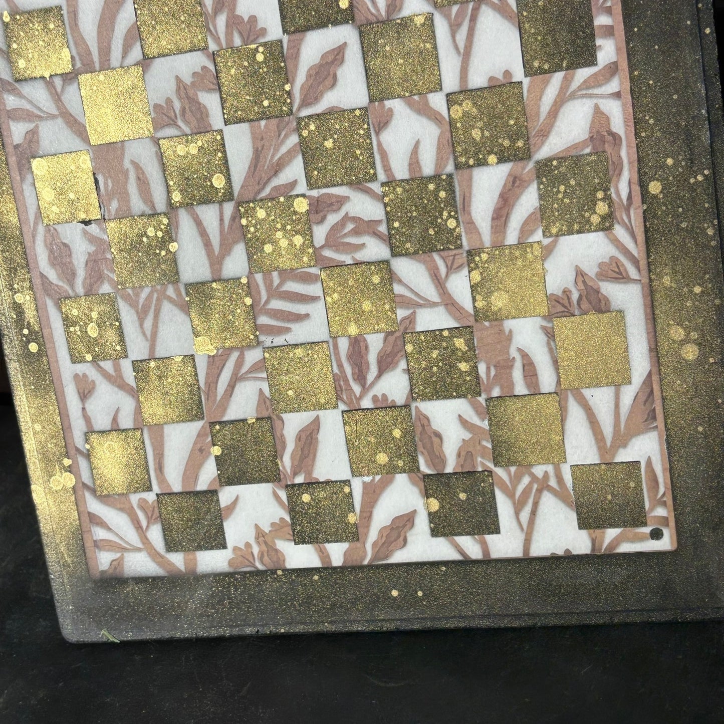 Golden White & Brown - Scrapbook Chess Board