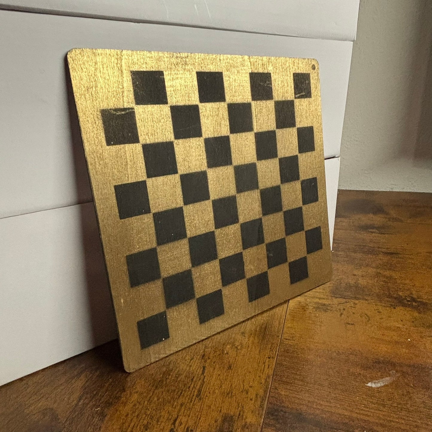 Black & Gold - Painted Thin Wooden Chess Board