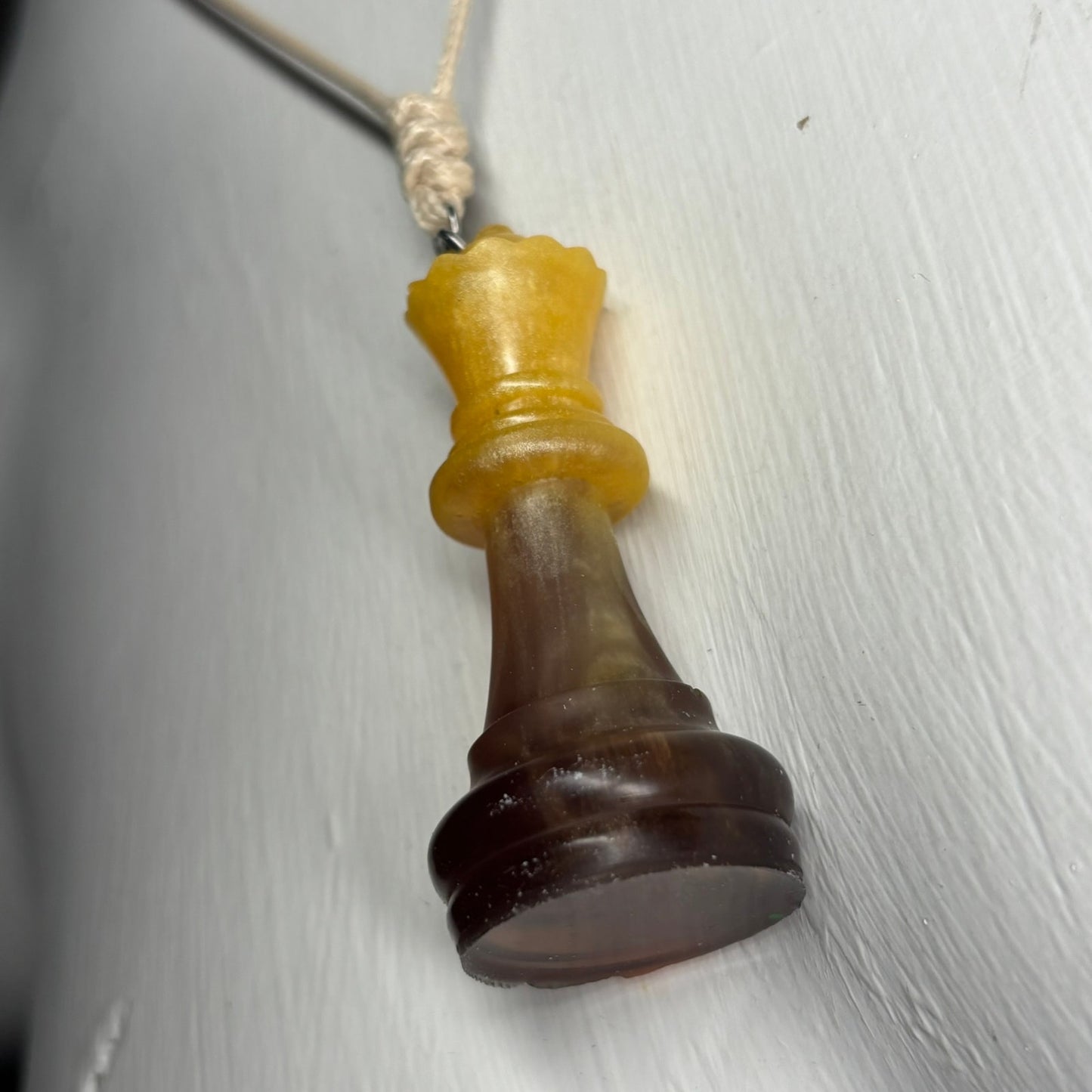 Vintage Queen - Handmade Resin Chess Necklace