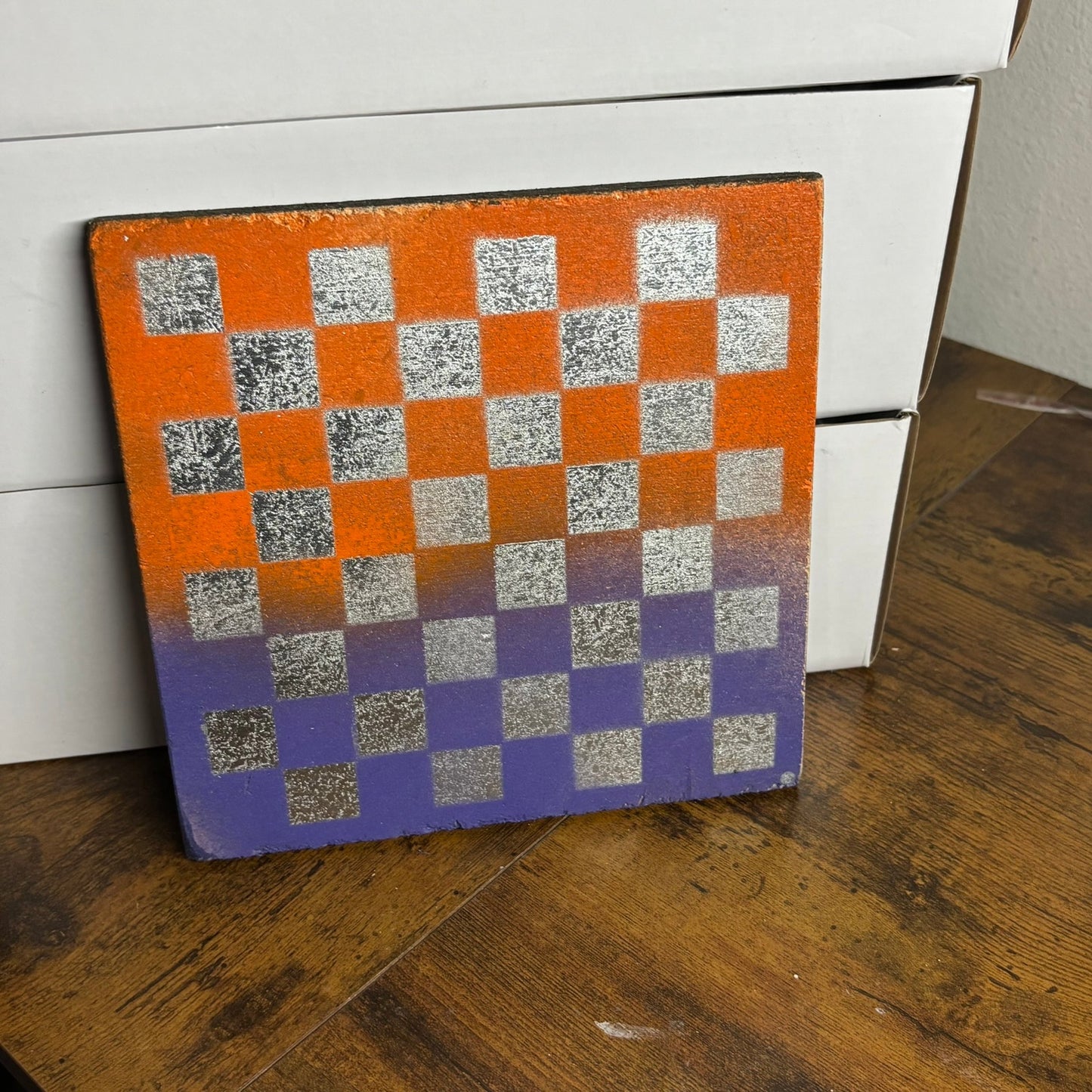 Orange/Purple Chrome - Painted Double Sided Chess Board