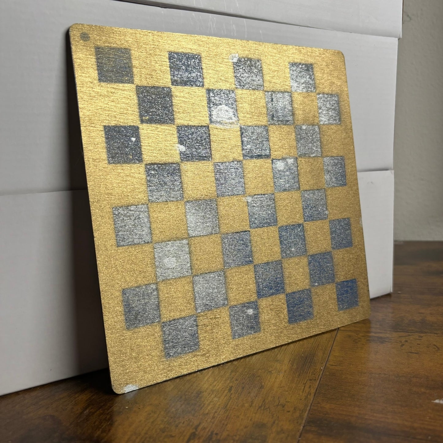 Golden Snow - Painted Thin Wooden Chess Board