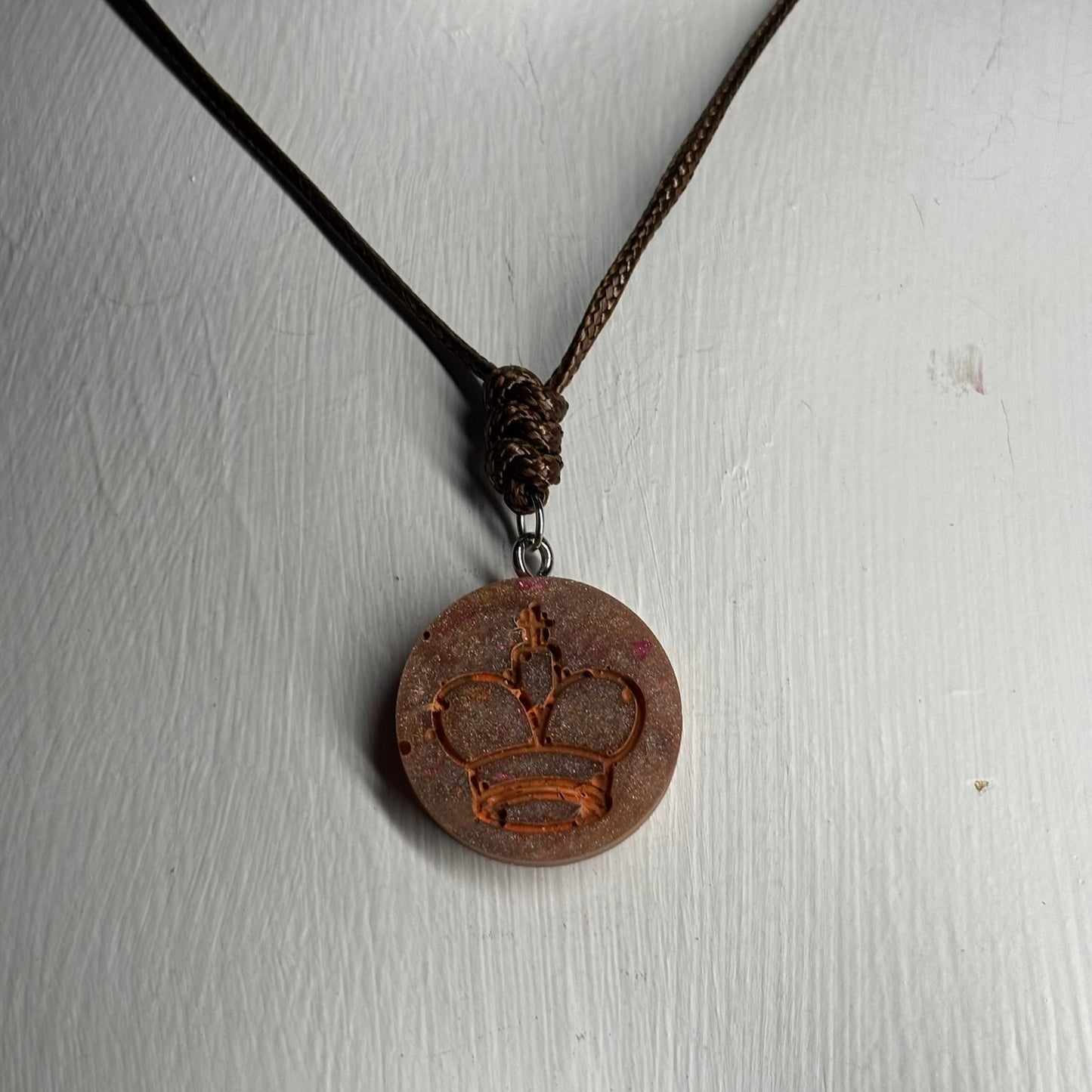 Vintage King - Handmade Resin Chess Necklace