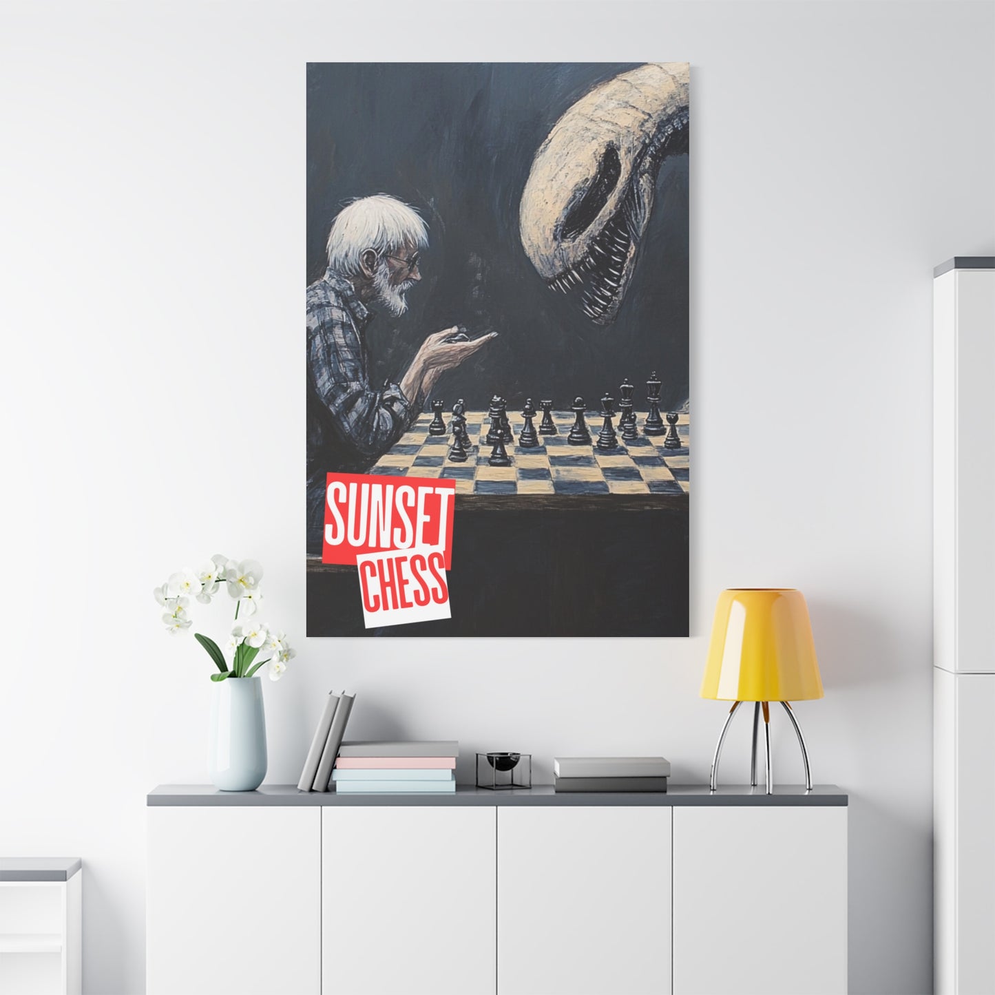 Beast Vs Man - Canvas Chess Print 40"x60"
