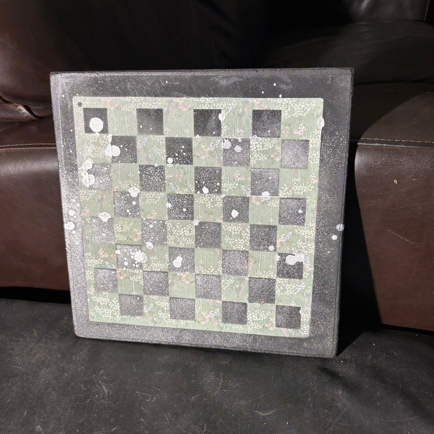Vintage Green - Scrapbook Chess Board