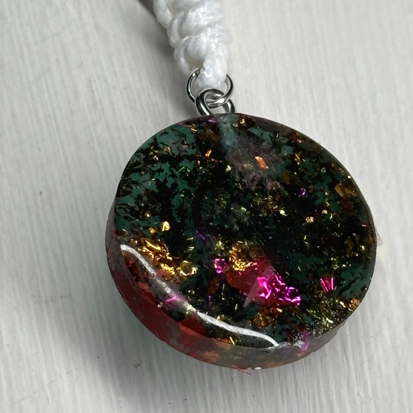 Green Forest Bishop - Handmade Resin Chess Necklace