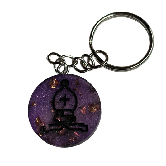 Midnight Purple Bishop - Handmade Resin Keychain