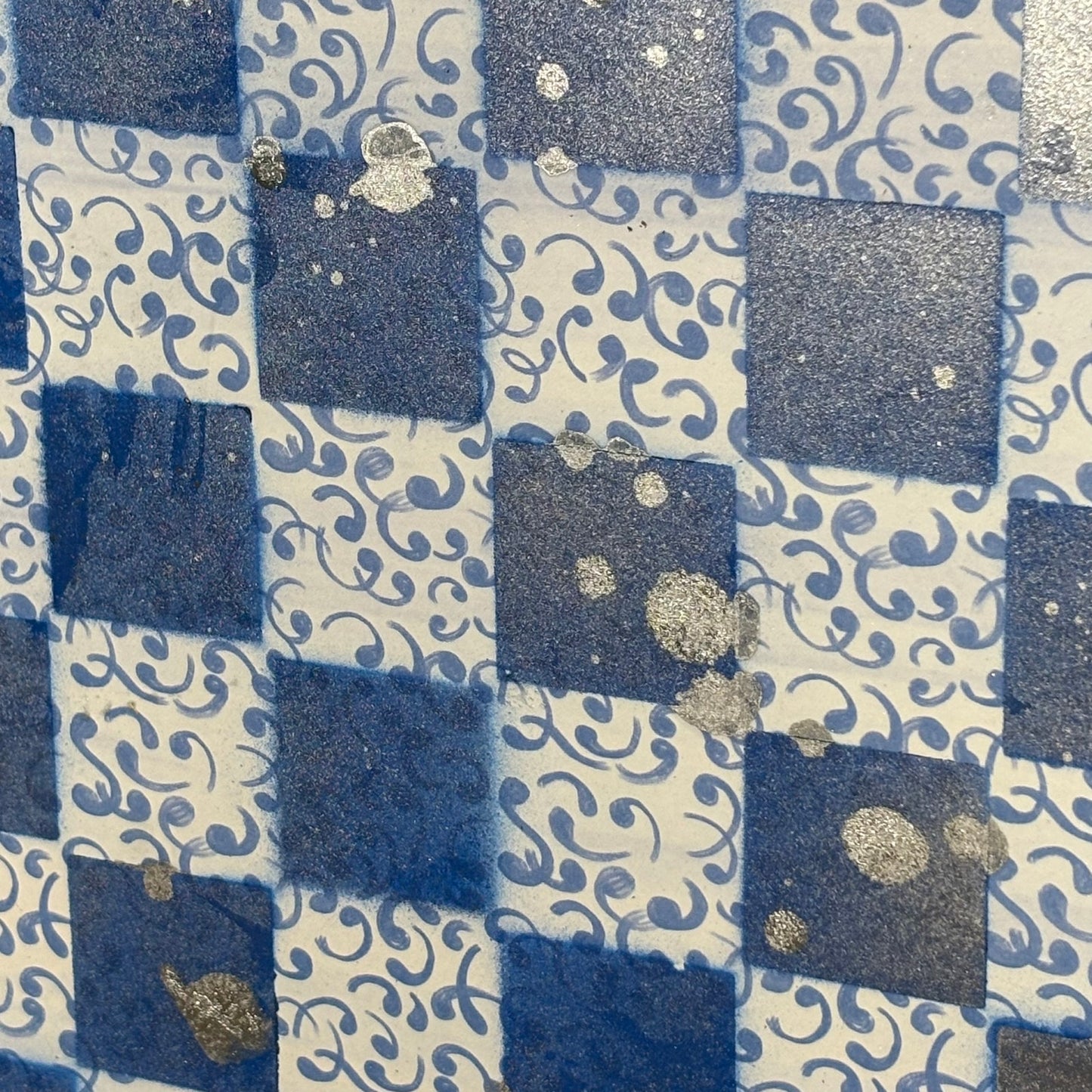 Blue Vintage Chrome - Scrapbook Chess Board