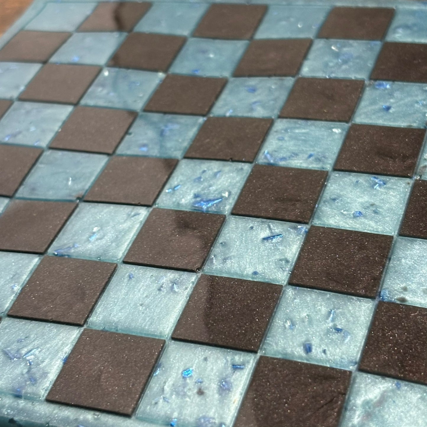 Crystal Blue - Resin Chess Board