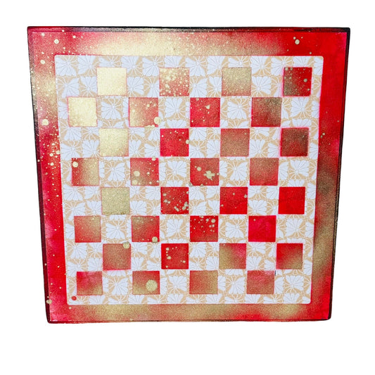 Golden Fire Red - Scrapbook Chess Board