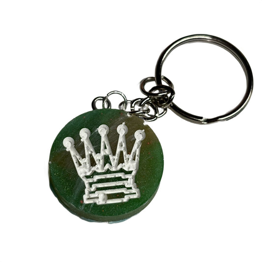 Rustic Green Queen - Handmade Resin Keychain