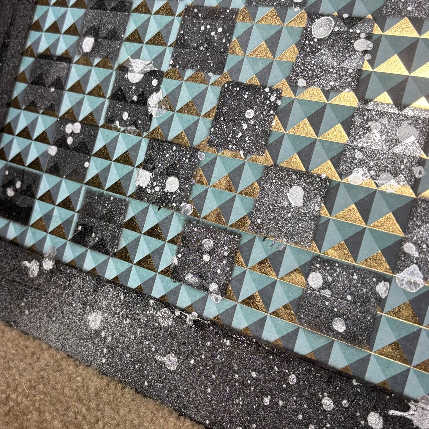 Golden Green Pattern - Large Scrapbook Chess Board