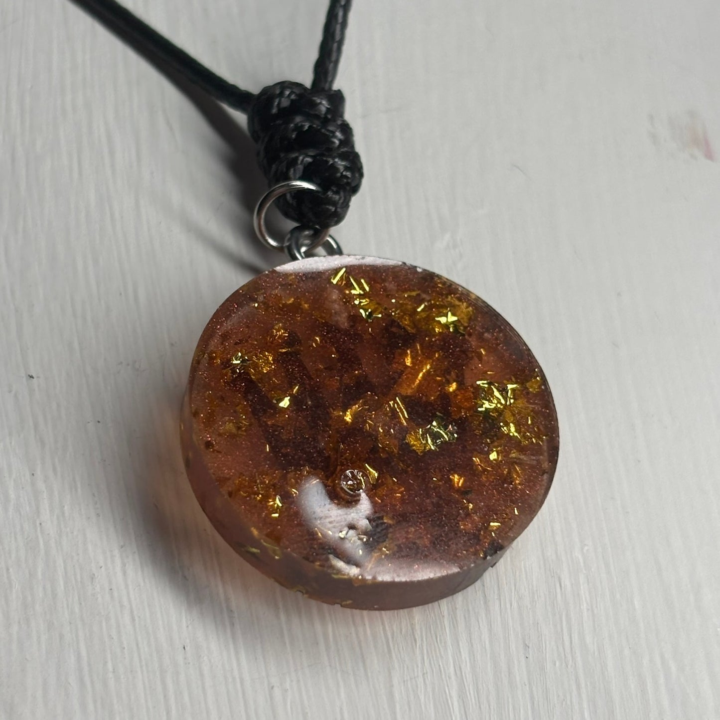 Dark Amber Queen - Handmade Resin Chess Necklace