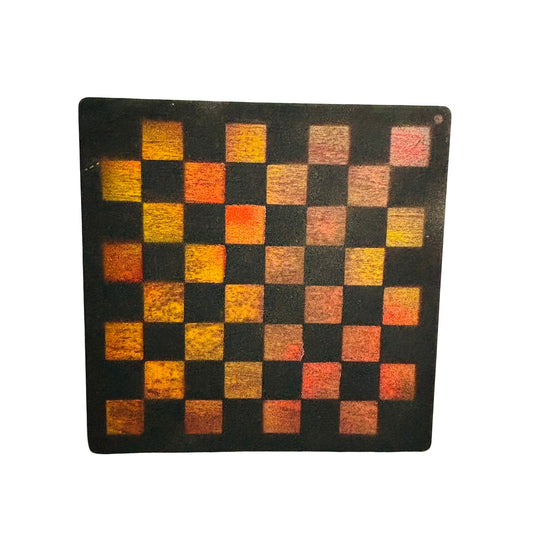 Ember Fire Black - Painted Thin Wooden Chess Board